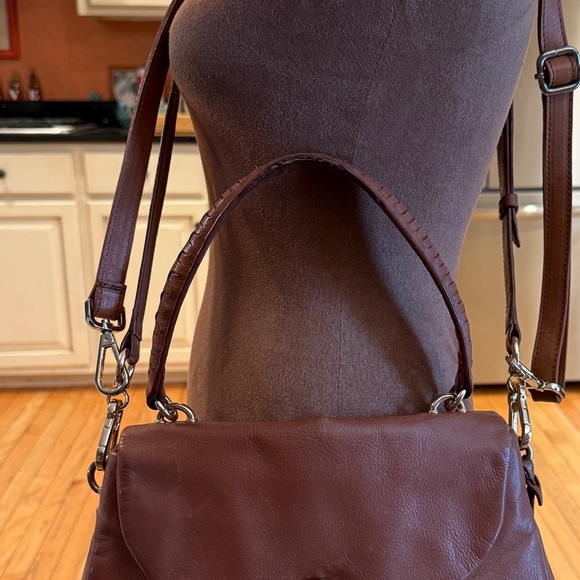 VTG Henri Bendel New York Rich Brown Leather Shoulder Bag 12x12 Old Money - Picture 4 of 14